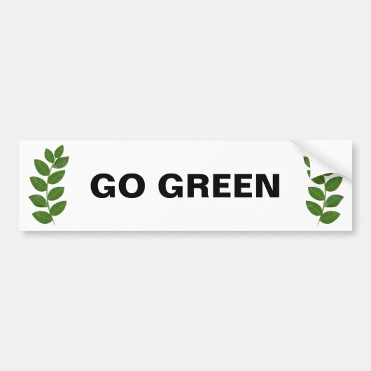 Modern Green Laurel Leaves Persoonlijk Bumpersticker (Voorkant)