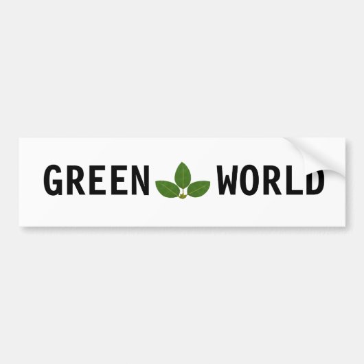 Modern Green Laurel Leaves Persoonlijk Bumpersticker (Voorkant)