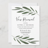 Modern Green Leaf Elegant Vow Renewal Kaart (Voorkant)