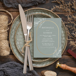 Modern Green Leaf Garden Wedding Kaart