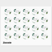 Modern Green Leaf Ronde Sticker (Vel)