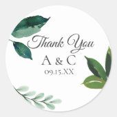 Modern Green Leaf Ronde Sticker (Voorkant)