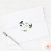 Modern Green Leaf Ronde Sticker (Envelop)