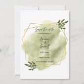 Modern Green Leaf Save the Date Kaart (Voorkant)