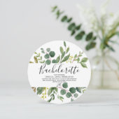 Modern Green Leaf Waterverf Bachelorette Party Kaart (Staand voorkant)