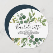 Modern Green Leaf Waterverf Bachelorette Party Kaart (Voorkant / Achterkant)