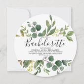 Modern Green Leaf Waterverf Bachelorette Party Kaart (Voorkant)