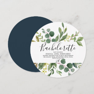 Modern Green Leaf Waterverf Bachelorette Party Kaart
