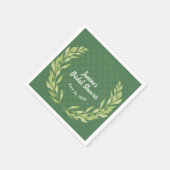 Modern Green Leaf Wreath Servet (Hoek)