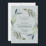 Modern Green Leaf Wreath Wedding Invitation Kaart<br><div class="desc">Modern Green Leaf Wreath Wedding Invitation Matching collectie in Niche and Nest store. Kunstwerk: www.EssemCreatives.etsy.com</div>