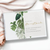Modern Green Leafy Palm Tropical Foliage Wedding Gastenboek