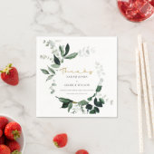 Modern Green Leafy Tropical Foliage Chic Wedding Servet (Insitu)