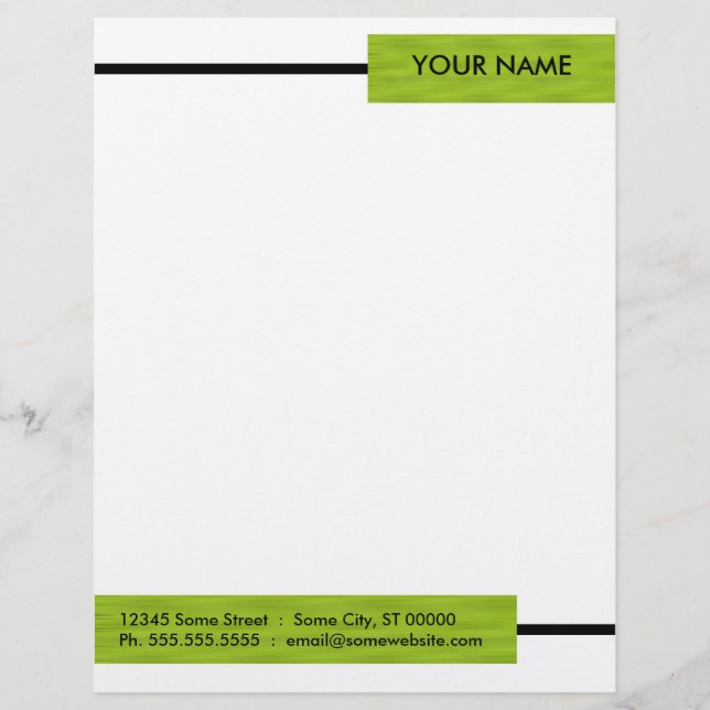 Modern Green Letterhead Briefhoofd Sjabloon (Voorkant)