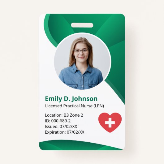 Modern Green licentie Praktische Verpleegkundige L Badge (Voorkant)