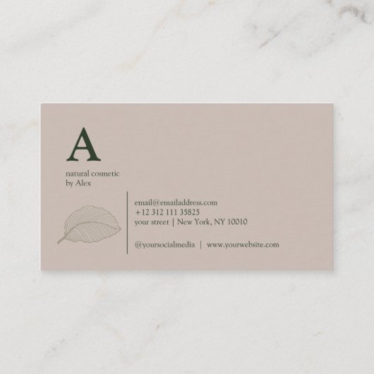 Modern Green Logo Visitekaartje (Achterkant)