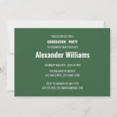 Modern Green Male Photo Afstudeerder Graduparty Kaart (Achterkant)