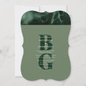 Modern Green Marble Monogram Wedding Kaart (Voorkant)