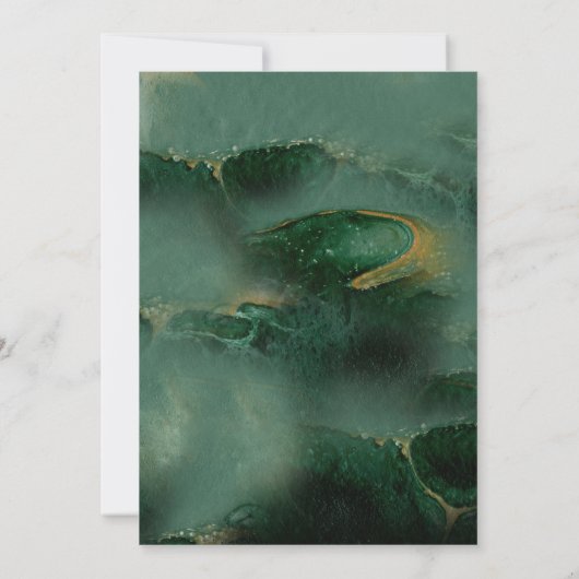 Modern Green Marble Monogram Wedding Kaart (Achterkant)