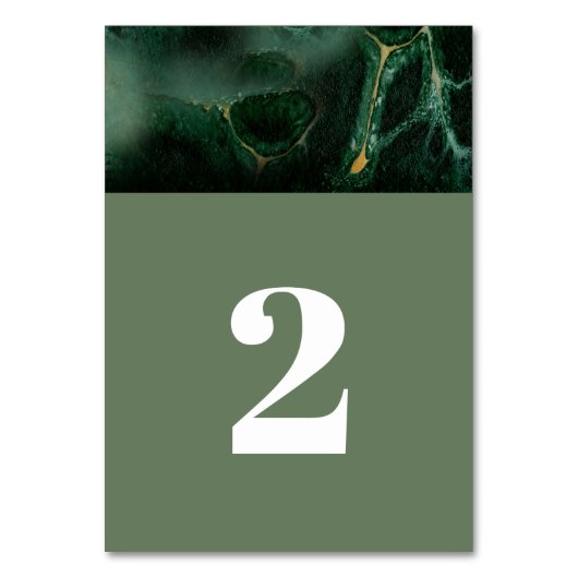 Modern Green Marble Monogram Wedding Kaart (Achterkant)