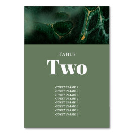 Modern Green Marble Monogram Wedding Kaart