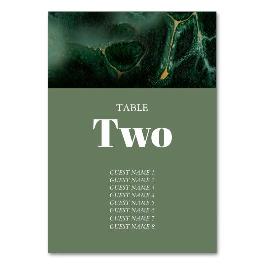 Modern Green Marble Monogram Wedding Kaart (Voorkant)