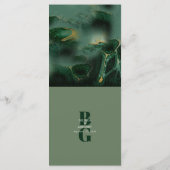 Modern Green Marble Monogram Wedding Menu (Achterkant)
