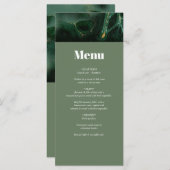 Modern Green Marble Monogram Wedding Menu (Voorkant / Achterkant)