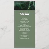 Modern Green Marble Monogram Wedding Menu (Voorkant)
