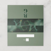 Modern Green Marble Monogram Wedding Plaatskaartje (Buitenkant ongevouwen)