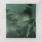 Modern Green Marble Monogram Wedding Plaatskaartje (Binnenkant ongevouwen)