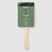 Modern Green Marble Monogram Wedding Programme Handwaaier (Voorkant)