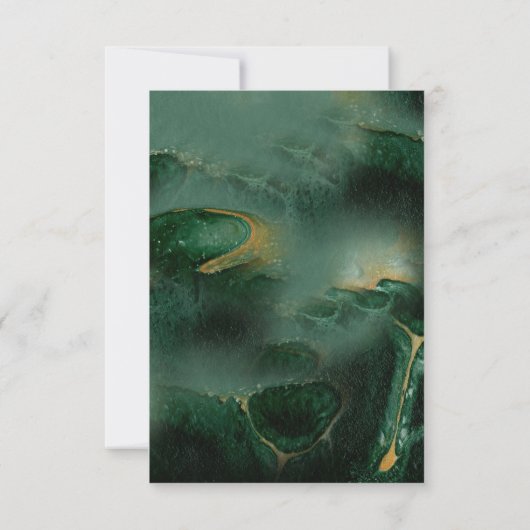 Modern Green Marble Monogram Wedding RSVP Kaartje (Achterkant)