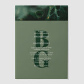 Modern Green Marble Monogram Wedding Vellum Uitnodigingen (Voorkant)