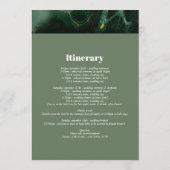 Modern Green Marble Monogram Weduwroute Programmakaart (Achterkant)