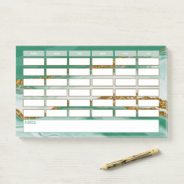 Modern Green Marble Weekly School Schedule Post-it® Notes