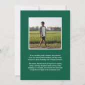 Modern Green Masculine Photo Graduation Aankondiging (Achterkant)