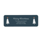 Modern Green Merry Christmas adreslabel Etiket (Voorkant)