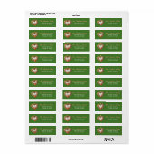 Modern Green Merry Christmas Heart Script Etiket (Full Sheet)