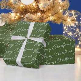 Modern Green Merry kerst Cadeaupapier