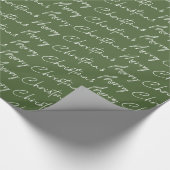 Modern Green Merry kerst Cadeaupapier (Hoek)
