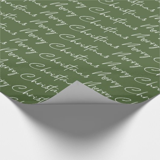 Modern Green Merry kerst Cadeaupapier (Hoek)