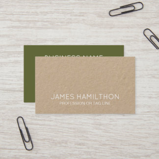 Modern Green Minimalist Kraft Consultant Visitekaartje