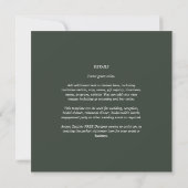 Modern Green Monochrome Wedding Kaart (Achterkant)