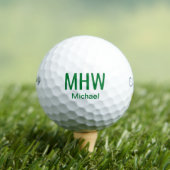 Modern Green Monogrammed Golfballen (Insitu Shirt)