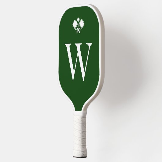 Modern Green Monogrammed Professional Pickleball Paddle (Links)