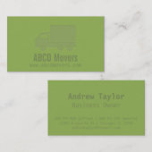 Modern Green Mover Company Letterpress Visitekaartje (Voorkant / Achterkant)