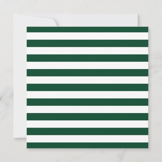 Modern Green Nautical Stripes Baby shower Kaart (Achterkant)