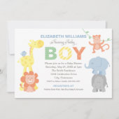 Modern Green Oerwoud Animals Boy Baby shower Kaart (Voorkant)