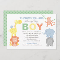 Modern Green Oerwoud Animals Boy Baby shower