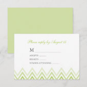 Modern Green Ombre Chevrons Response Kaarten RSVP Kaartje (Voorkant / Achterkant)